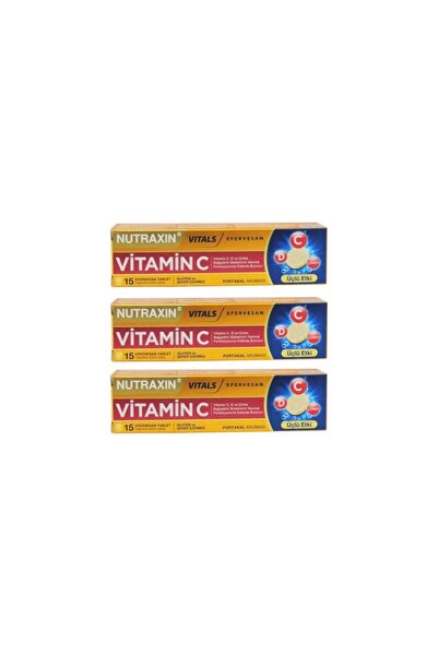Nutraxin Efervesan - Vitamin C-D-Zinc 15 Tablet 3 Adet