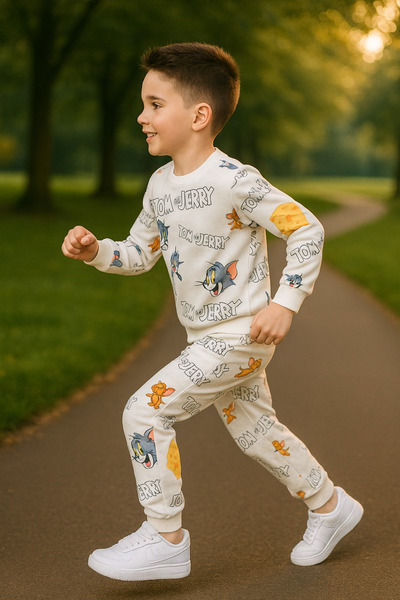 Fox Moda Printed Unisex Sweatshirt Top and Bottom Set