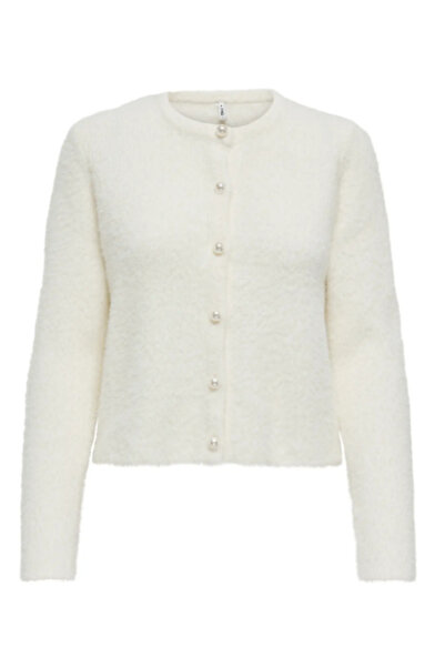 ONLY Onlpetra Ls Pearl O-Neck Cardi Cc Knt 15350655 Women Pearl Button Detailed Cardigan