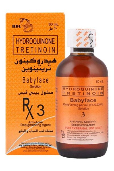 Babyface محلول هيدروكينون تريتينوين شفاف للوجه للأطفال 60 مل