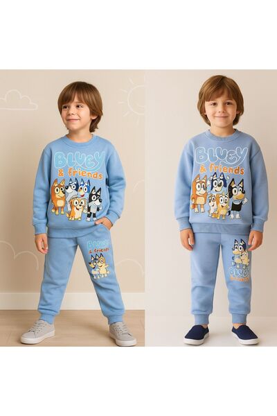 KOKOŞ BEBEK Children's Bluey Friends Combination |   3-Piece Cotton Set |   3/10 Years Old