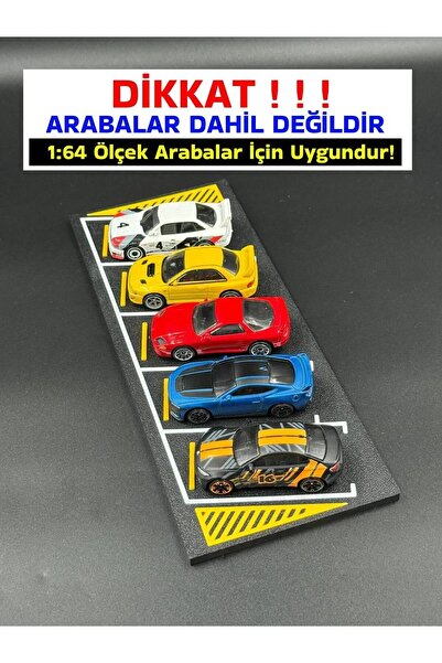 3D Atelier 1:64 Ölçek Diecast Araba Park Yeri Diorama - 5 Araçlık