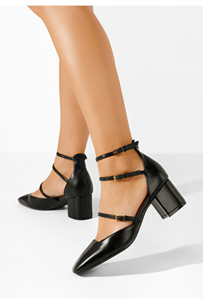 B T Shoes Черни обувки на дебел ток Demara V2