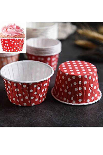 MODGER 10 قطع من كبسولات الحيوانات الأليفة ذات اللون الأحمر المنقط للكب كيك والمافن وغيرها. قالب (الحجم: 6.7 سم × 4 سم × 5 سم)