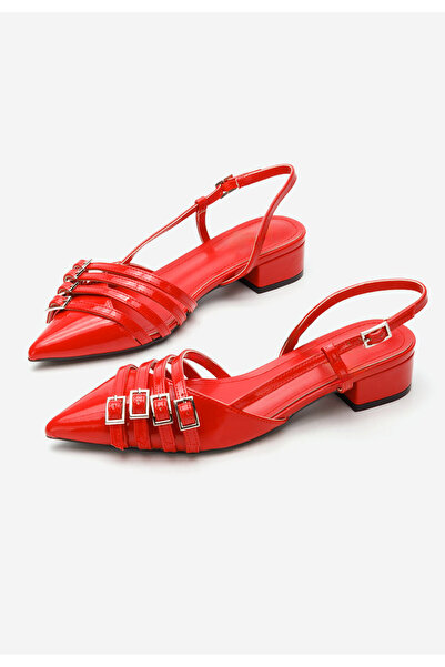 B T Shoes Monyca red low-heeled shoes