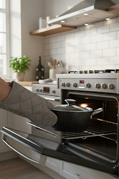 FİTHOME 16 cm Multi-Purpose Deep Sauce and Cooking Pot Granite Fireproof Non-Stick