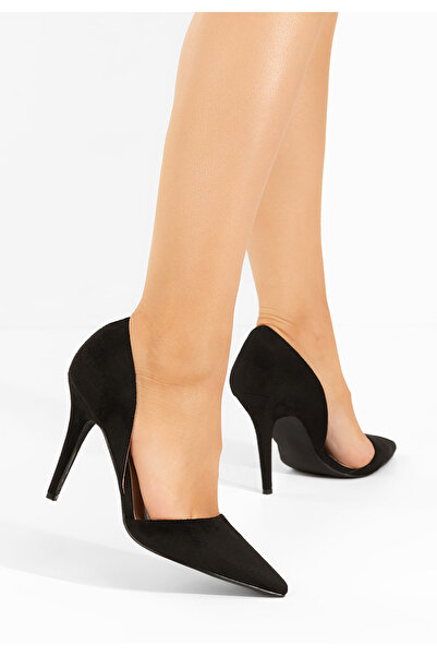 B T Shoes Theola black thin heel shoes