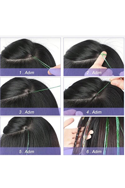 CAŞ DEKORASYON Păr de culoare albastră cu sclipici lateral, păr strălucitor-50 cm-(2 bucăți)