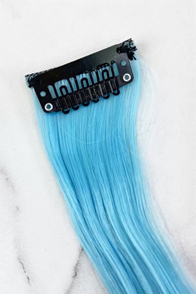 CAŞ DEKORASYON Postă de păr ondulată de culoare albastră-50 cm- (2 bucăți)