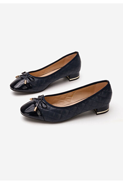 B T Shoes Modré lodičky na nízkém podpatku Toya