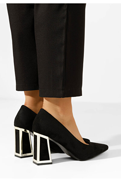 B T Shoes Černé lodičky na hrubém podpatku Cizella V2