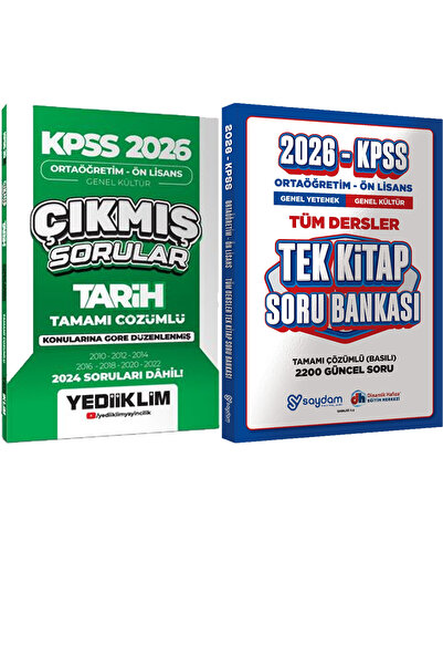 Yediiklim Yayınları Ortaöğretim-Önlisans Tarih Konularına Göre Çıkmış Sorular...