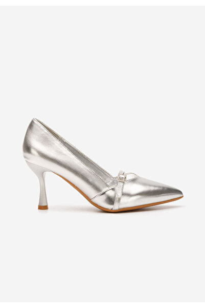 B T Shoes Střibrné lodičky do špičky Ashlee