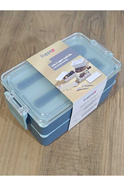 Tuffex Luno Kaliteli 600ML Lunch Box Yeni Koleksiyon 2 Katlı Yemek Kutusu çatal kaşık dahil Sefer Tası