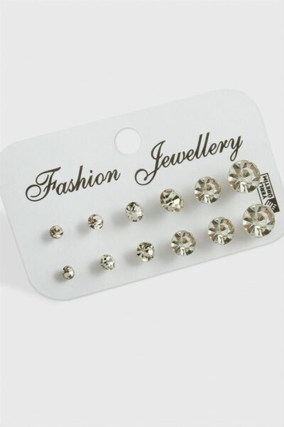 Ronanna 12 قطعة من الأقراط ذات الحجر الواحد