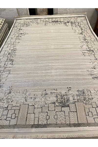 KARAR HALI Çerçeveli gri siyah krem salon halısı