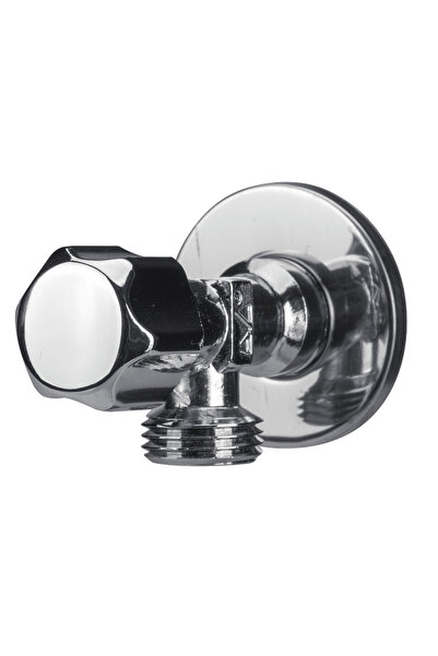 EVOSANITARY Никелиран ъглов вентил с гумена арматурна глава 1003 1/2 инча 1/2...