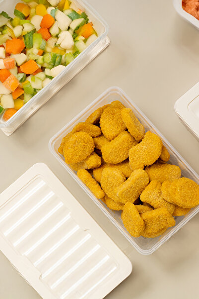 FİTHOME 4-Piece Deep Refrigerator and Deep Freezer Organizer Storage Container Microwave Freezing Container