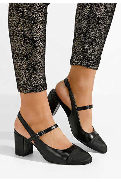 B T Shoes Γόβες slingback Aviria μαύρα