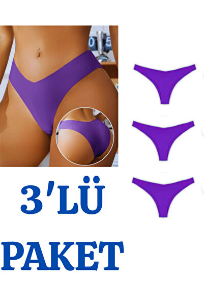 RUTBİL SPORTS Lazer Kesim Kadın Brezilya Külot 3'lü Paket