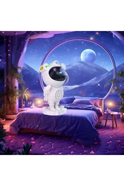 Astronot Gece Lambası Yıldızlı Projeksiyon Cihazı ZA-2025 Tavan Aydınlatma Masa Ev Çocuk Oda