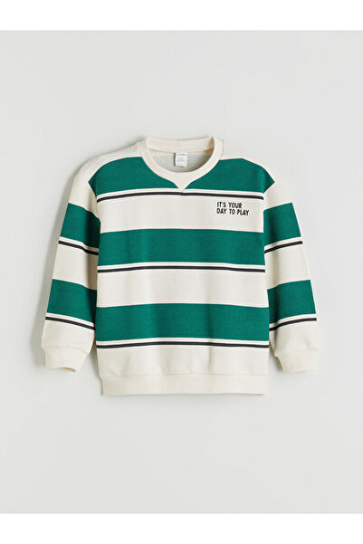 LC Waikiki Create Your Style with Uzg Store |   Crew Neck Striped Boy's Sweatshirt