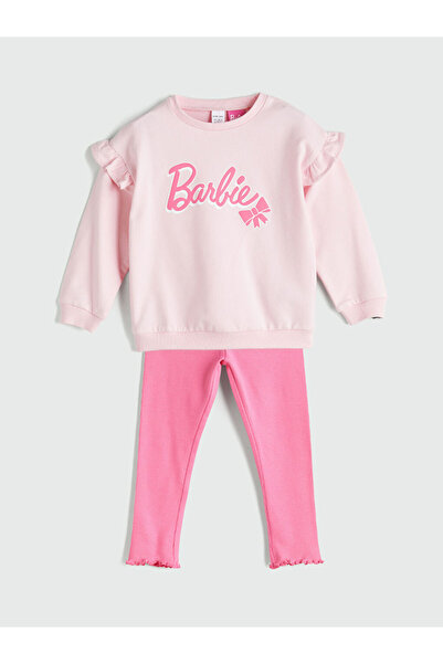 LC Waikiki Create Your Style with Uzg Store |   Crew Neck Barbie Printed Baby Girl Sweatshirt and Leggings Set of 2…