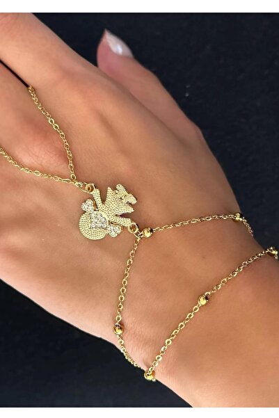 CAŞ DEKORASYON شاميران من الفولاذ المطلي بالذهب مع تصميم فتاة وحجر