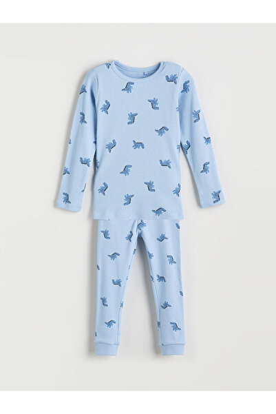 LC Waikiki Sparkling Choices from Shining Store | Crew Neck Printed Long Sleeve Baby Boy Pajama Set