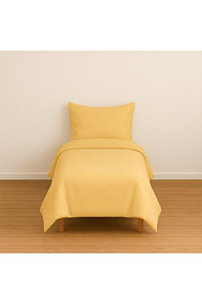 StellaFlavo Jednokrevetno Jednobojno Žuta navlaka za poplun + 1 komad Jastučnica