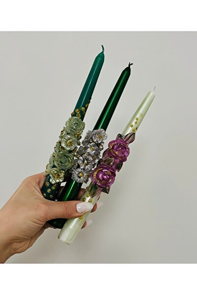 inrobert NEW GREEN FLOWERS 3’LÜ MUM