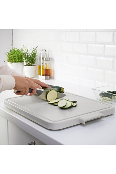 IKEA LILLHAVET Chopping board, light grey, 49 x 35 cm
