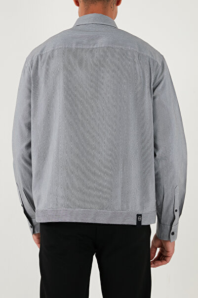 Armani Exchange Regular Fit Ceket Yaka Fermuarlı Logolu Gömlek Ceket Erkek GÖMLEK CEKET XM000956 AF1