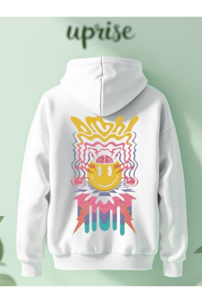 Vordevia Hanorac Brain Smile cu imprimeu din bumbac cu supradimensionat fire O