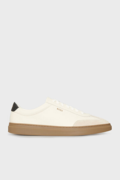 BOSS Logolu Deri Süet Detaylı Sneaker Ayakkabı Erkek AYAKKABI 50552852 122