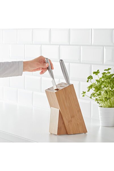 IKEA HYVLA Knife block, bamboo