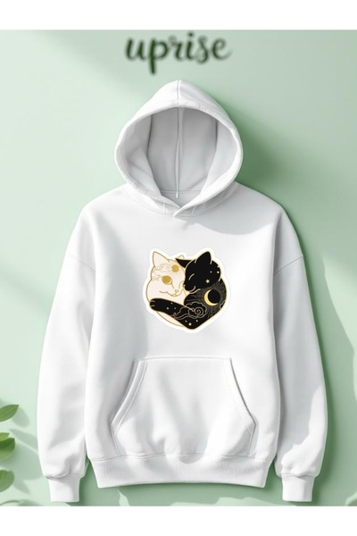 Vordevia Hanorac Yellowing pisică ler cu imprimeu Cotton 3 Thread O supradime...