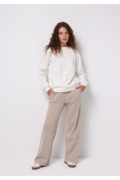 Colin's Regular Fit Yuvarlak Yaka Baskılı Kadın Beyaz Sweatshirt