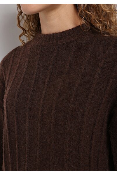 Colin's Regular Fit Yarım Balıkçı Yaka Düz Kadın Kahverengi Kazak