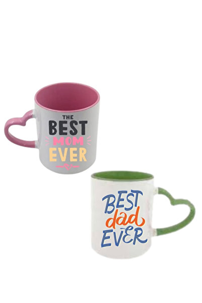 CrisPrint Gift set of 2 personalized mugs "Best Mom Ever & Best Dad Ever"