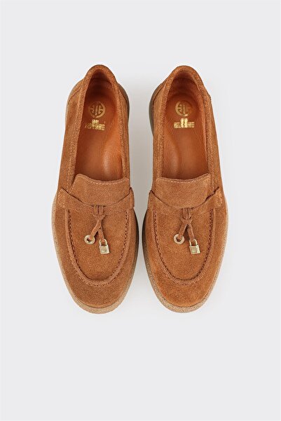 Elle Shoes Taba Deri Kadın Günlük Ayakkabı