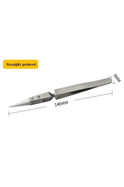 Choice1 3 قطع من ملقط اللحام الإلكتروني ذو الطرف المستقيم المصنوع من السيراميك، مضاد للكهرباء الساكنة، مقاوم للأحماض العكسية