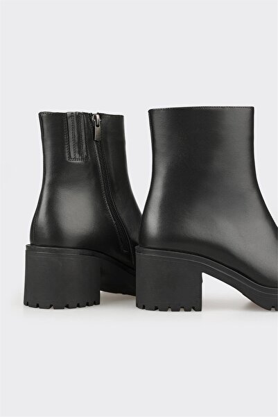 Elle Shoes Siyah Deri Kadın Günlük Bot