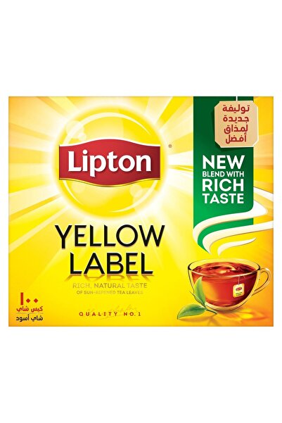 Lipton شاي أسود فاخر بعلامة صفراء، 100 كيس شاي، عبوة غنية المذاق