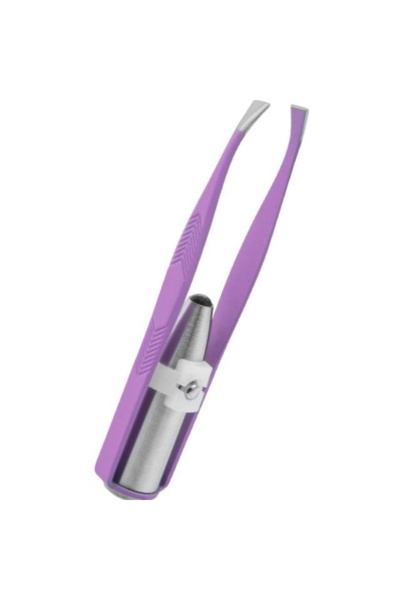 Choice1 ملقط حواجب أرجواني مع ضوء LED بتصميم ذكي ومشبك إزالة شعر الرموش الدقي...