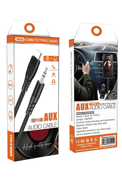 Generic AUX Audio Cable Type-C to 3.5mm Headphone Adapter for Car Stereo, Speaker, Mobile Phones, Headphones