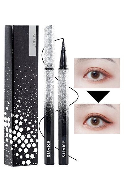 SUAKE قلم تحديد العيون السائل، محدد عيون سائل دقيق للغاية وسريع الجفاف، يحدد العيون، أسود