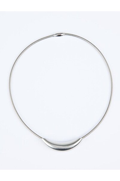 Jimmy Key Silver Color Asymmetrical Metal Figured Necklace