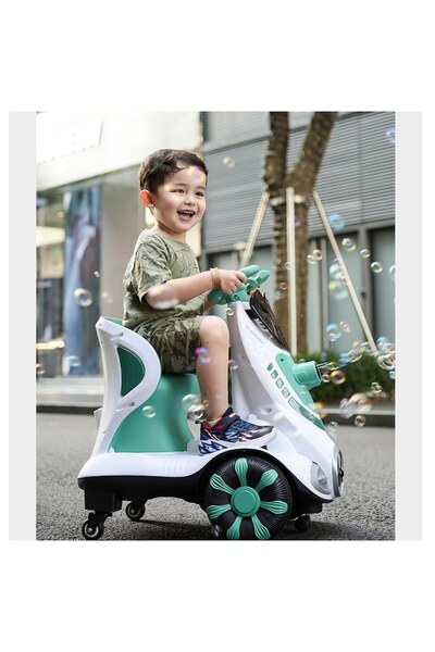 FONIX Mașină electrică pentru copii, Comando Kids, telecomandă, rotație la 360°, funcție bule de săpun, baloane