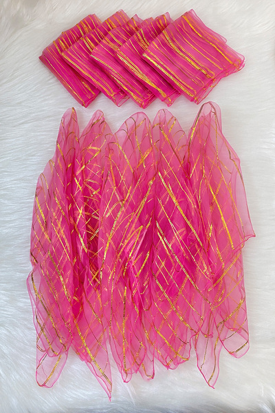 ZEYMERADE Büyük Boy 70cm Gold Simli Gelin Halay Mendili, Nedime Kına Şal, Düğ...